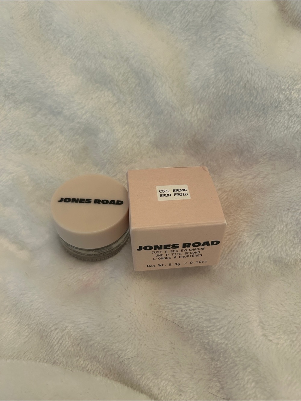 Jones Road Just A Sec cream eyeshadow color is Cool Brown New In Box